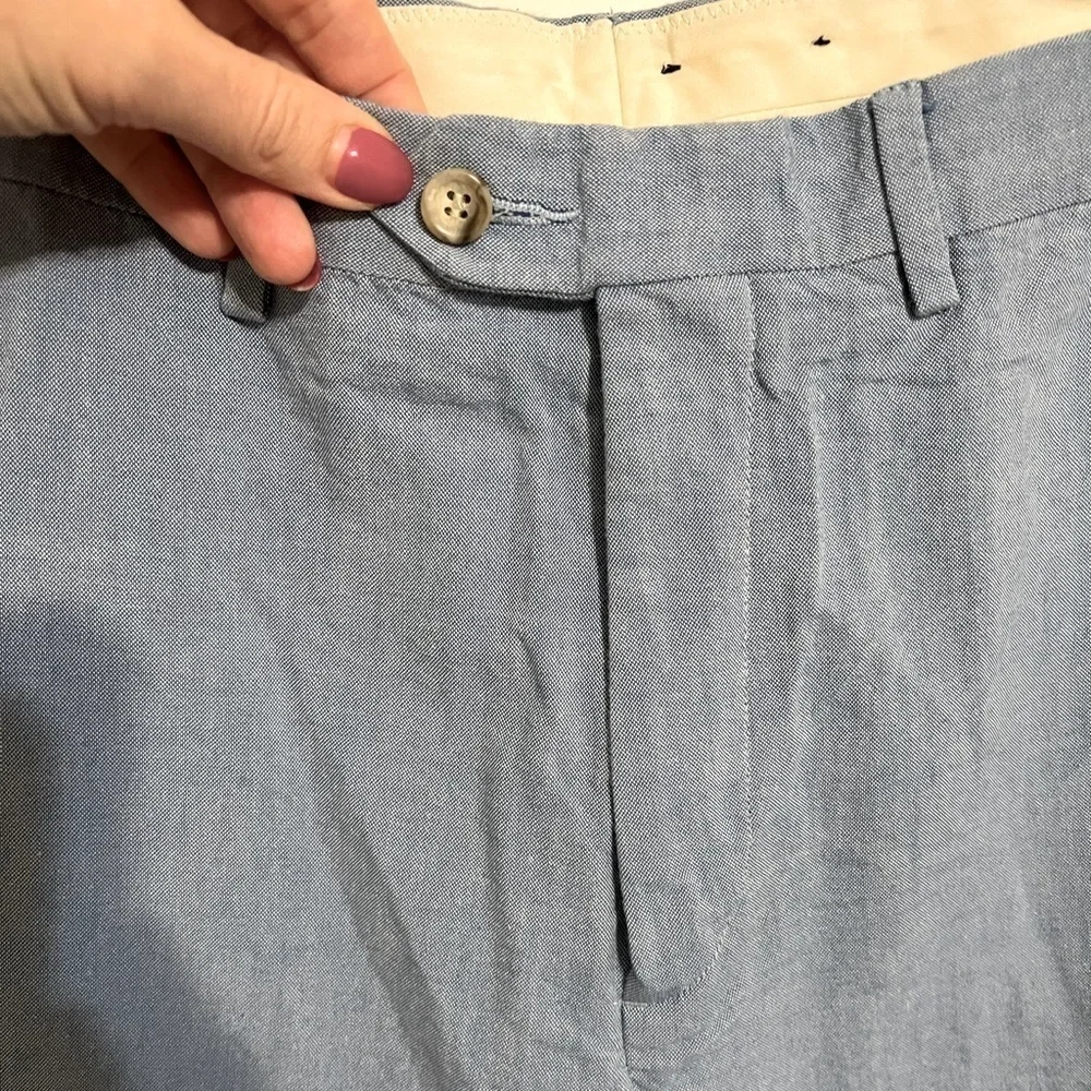 J. Crew Pants Mens Slacks Chinos 34x30 Blue Flat Front Cotton